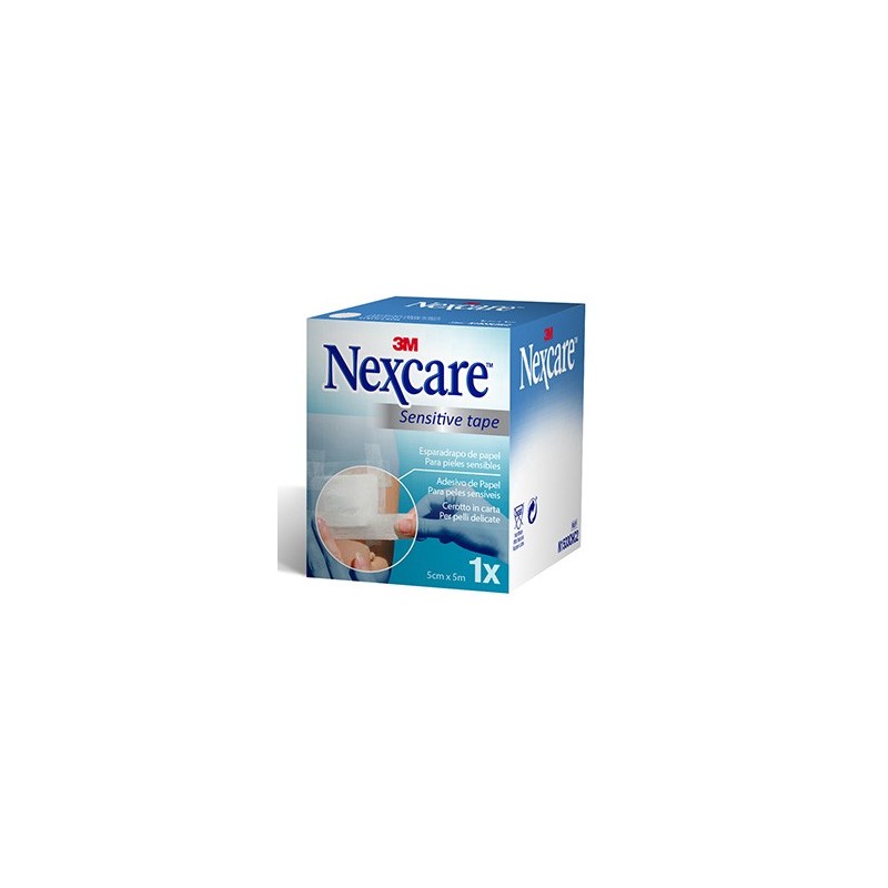 Esparadrapo Hipoalergico 3m Nexcare Sensitive Tape 1 Unidad 5 m x 5 cm Color Blanco