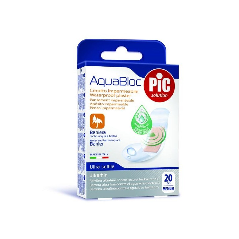 PIC Aquabloc con Bactericida Apósito Adhesivo 20 Unidades 72 mm x 19 mm