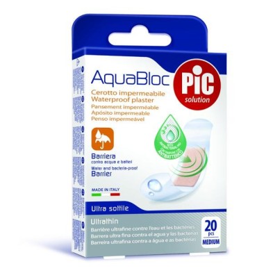 PIC Aquabloc con Bactericida Apósito Adhesivo 20 Unidades 72 mm x 19 mm