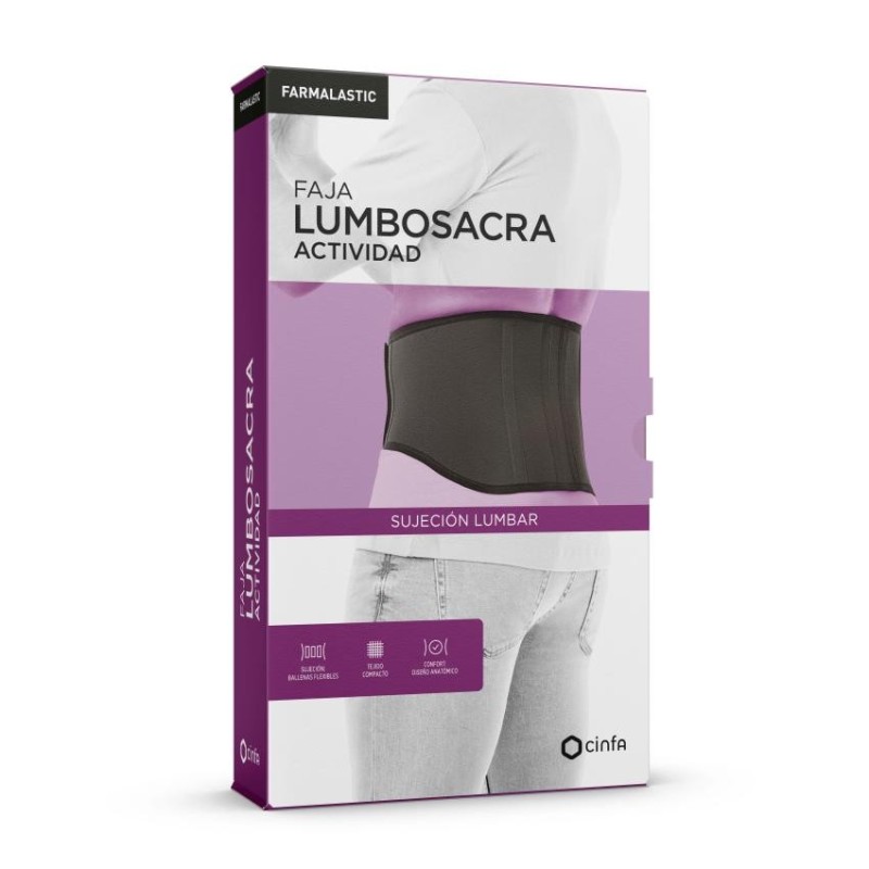 Faja Lumbosacra Actividad Farmalastic 1 Unidad Talla Grande Color Negro