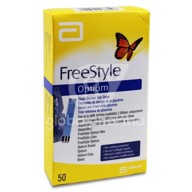 Tiras Reactivas Glucemia Freestyle Optium 50 Unidades