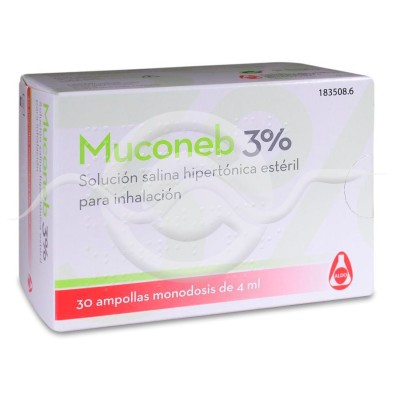 Muconeb 3% Solución Salina Hipertónica Inhalación 30 Ampollas 4 ml