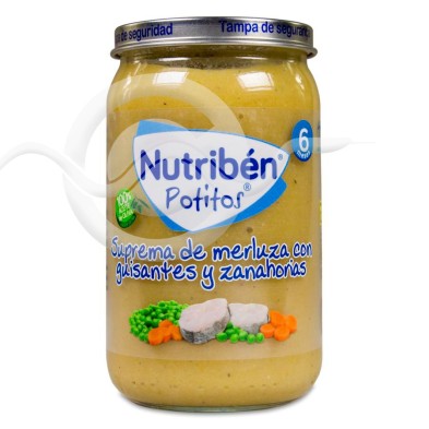 Nutriben Suprema de Merluza con Guisantes Zanahorias 1 Potito 235 g