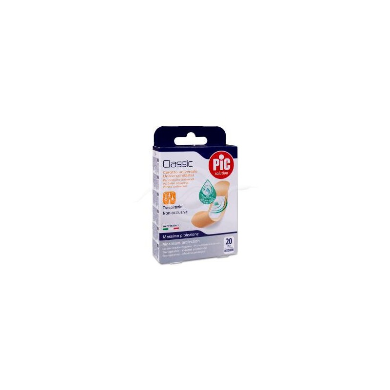 PIC Classic con Bactericida Apósito Adhesivo 20 Unidades 77 mm x 19 mm