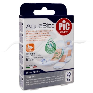 PIC Aquabloc con Bactericida Apósito Adhesivo 20 Unidades Surtido