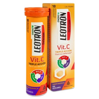 Leotron Vitamina C 18 Comprimidos Efervescentes Sabor Naranja