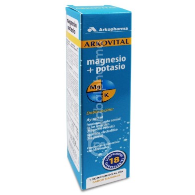 Arkomag Magnesio + Potasio 18 Comprimidos Efervescentes Sabor Naranja
