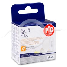 Esparadrapo Hipoalergico Pic Soft Tejido sin Tejer 1 Unidad 5 m x 2,5 cm Color Blanco