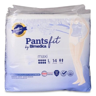 Absorbente Incontinencia Orina Fit Pants Maxi 14 Unidades Talla Grande