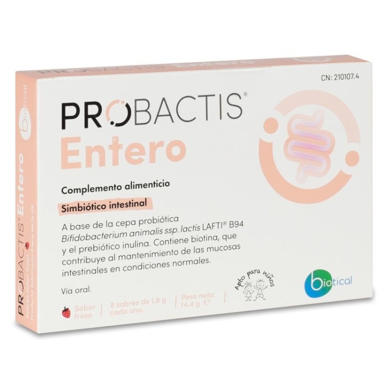 Probactis Entero 8 Sobres 1,8 g Sabor Fresa