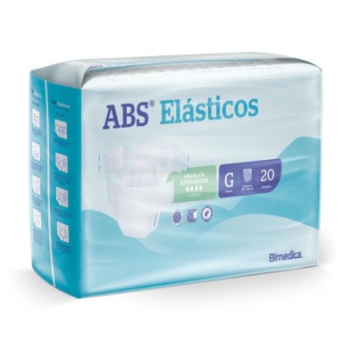 Absorbente Incontinencia Orina Super-noche Anatómico Abs Elasticos 80 Unidades Talla Grande