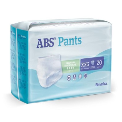 Absorbente Incontinencia Orina Super-noche Anatómico Abs Pants 80 Unidades Talla Extra Extra Grande