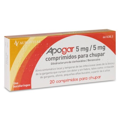 Apogar 5 mg/5 mg 20 Comprimidos para Chupar