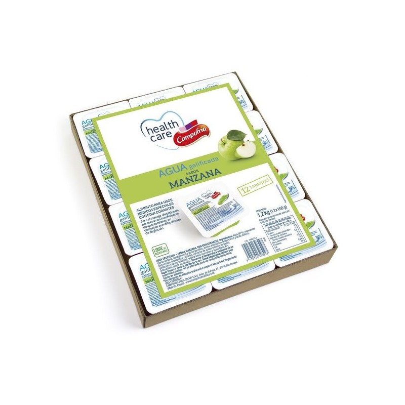 Agua Gelificada Healthcare Campofrio 12 Tarrinas 100 g Sabor Manzana