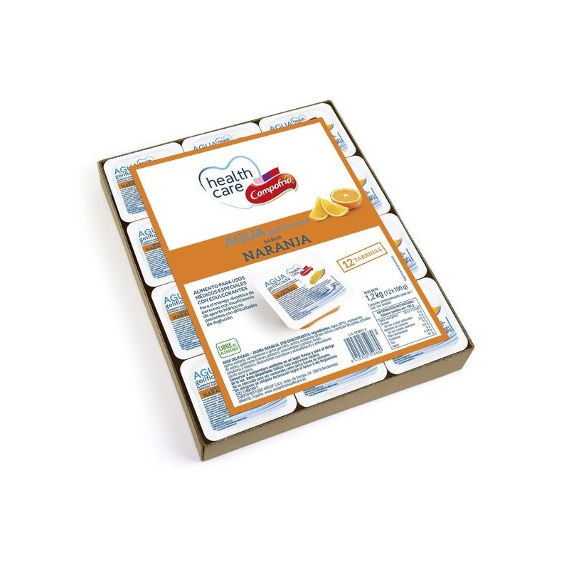 Agua Gelificada Healthcare Campofrio 12 Envases 100 g Sabor Naranja
