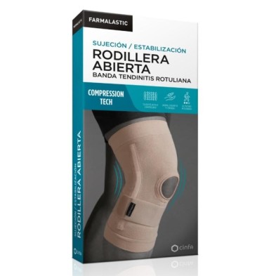 Rodillera Abierta Banda Tendinitis Rotuliana Farmalastic Compression Tech 1 Unidad Talla Grande Color Beige