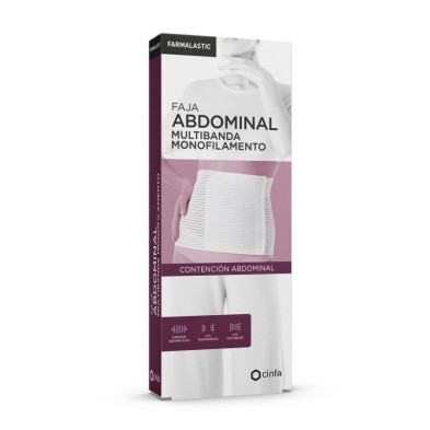 Faja Abdominal Multibanda Monofilamento Farmalastic 1 Unidad Talla Mediana Color Blanco