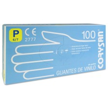 Guantes de Vinilo sin Polvo Corysan 100 Unidades Talla Pequeña