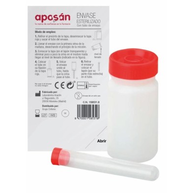 Envase Recogida Orina Estéril con Tubo de Ensayo Aposan