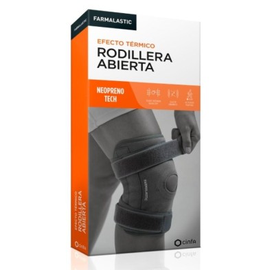 Rodillera Abierta Farmalastic Neopreno Tech 1 Unidad Talla Única Color Gris