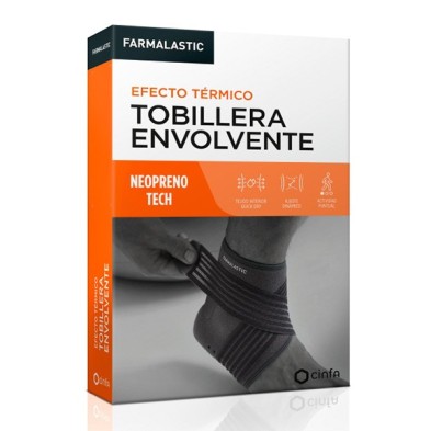 Tobillera Envolvente Farmalastic Neopreno Tech 1 Unidad Talla Única Color Gris