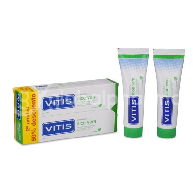 Vitis Aloe Vera Pasta Dentífrica 2 Envases 150 ml Sabor Menta