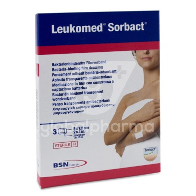 Apósito Estéril Adhesivo Leukomed Sorbact 3 Unidades 7,2 x 5 cm