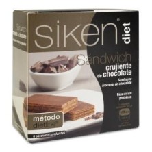 Siken Diet Sandwich Crujiente de Chocolate 6 Unidades