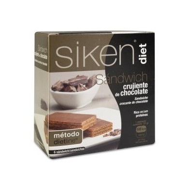 Siken Diet Sandwich Crujiente de Chocolate 6 Unidades