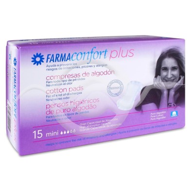 Compresas de Algodón Farmaconfort Plus Mini 15 Compresas