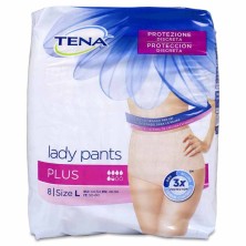 Absorbente Incontinencia Orina Día Anatómico Tena Silhouette Braga Cintura Alta 8 Unidades Talla Grande Color Crema