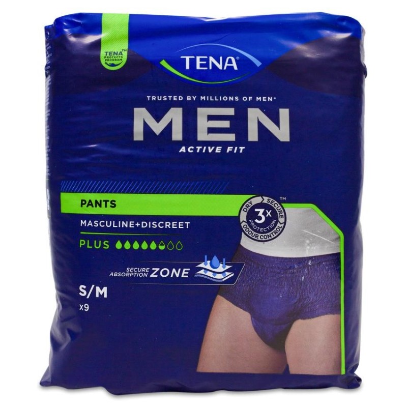 Absorbente Incontinencia Orina Día Anatómico Tena Men Pants Active Fit 8 Unidades Talla Mediana