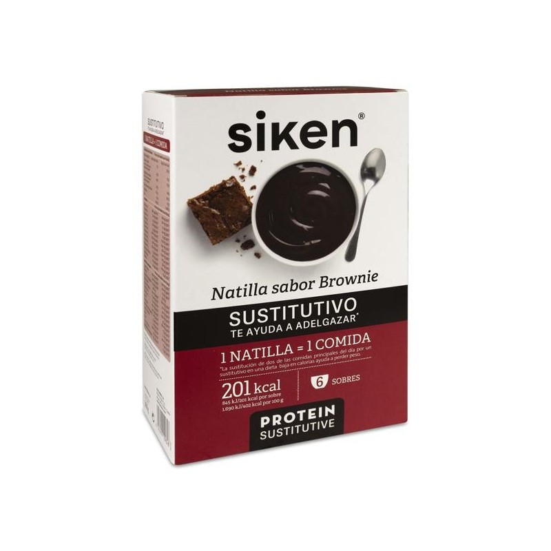 Siken Sustitutivo Natilla 6 Sobres 50 g Sabor Brownie
