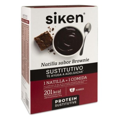 Siken Sustitutivo Natilla 6 Sobres 50 g Sabor Brownie