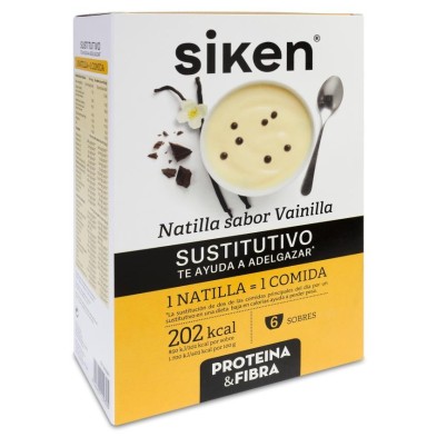 Siken Sustitutivo Natilla 6 Sobres 50 g Sabor Vainilla