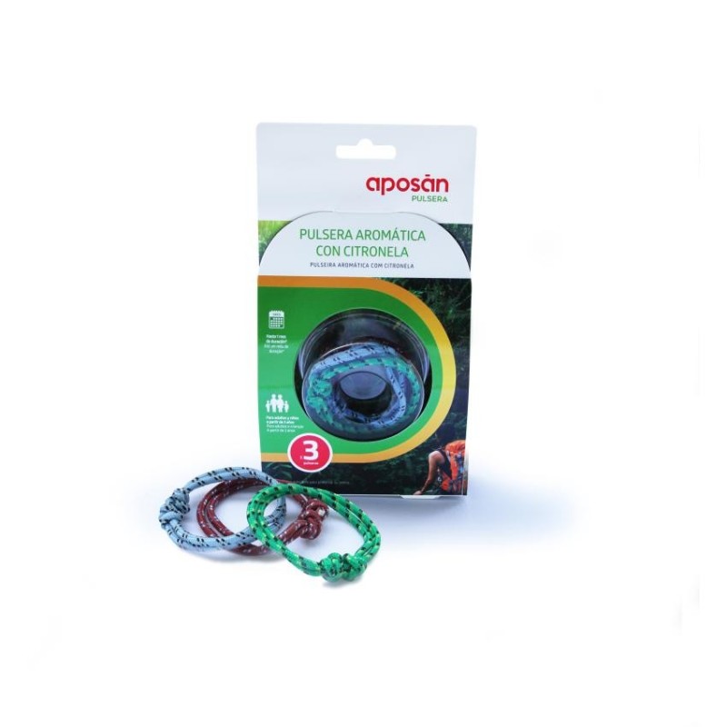 Aposán Pulsera Aromática de Citronela, 3 Unidades