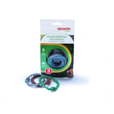 Aposán Pulsera Aromática de Citronela, 3 Unidades