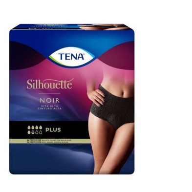 Absorbente Incontinencia Orina Día Anatómico Tena Silhouette Braga Cintura Alta 8 Unidades Talla Mediana Color Negro