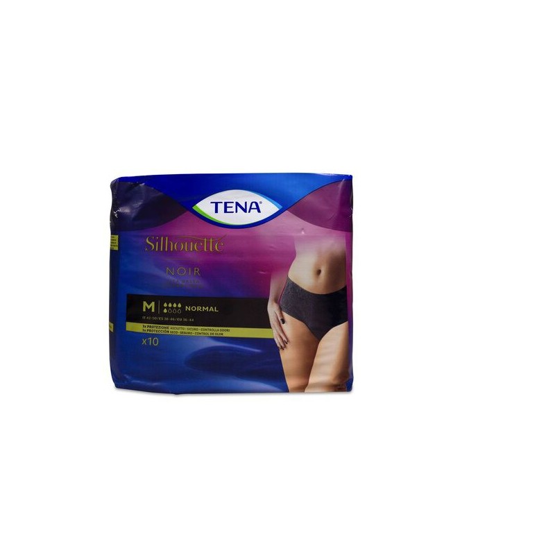 Absorbente Incontinencia Orina Día Anatómico Tena Silhouette Braga Cintura Baja 12 Unidades Talla Mediana Color Negro