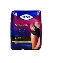 Absorbente Incontinencia Orina Día Anatómico Tena Silhouette Braga Cintura Alta 8 Unidades Talla Grande Color Negro