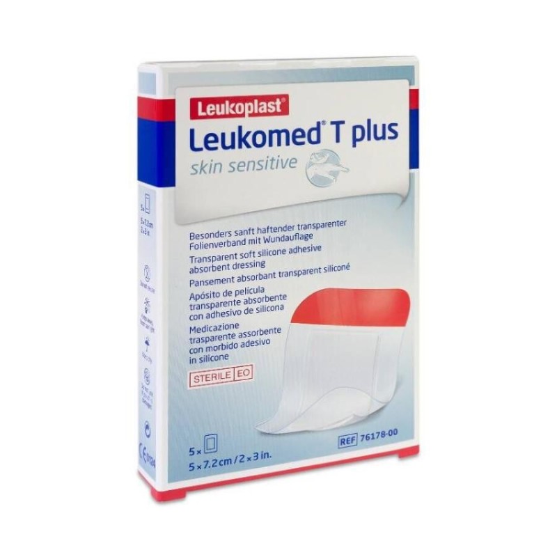 Apósito Estéril Adhesivo Leukomed T-plus Skin Sensitive 5 Unidades 7,2 x 5 cm