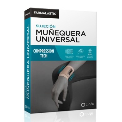 Muñequera Universal Farmalastic Compression Tech 1 Unidad Talla Grande Extragrande Color Beige