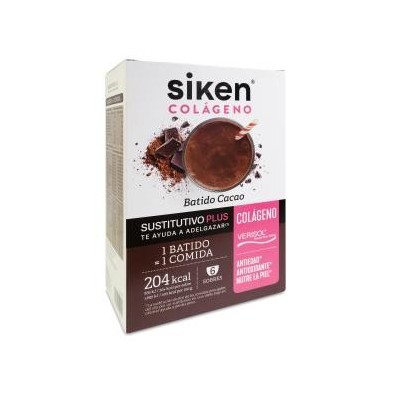 Siken Sustitutivo Colágeno Batido 6 Sobres 50 g Sabor Cacao