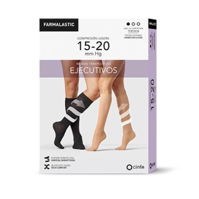 Media Calcetin Ejecutivo Compresión Ligera Farmalastic 1 Unidad Talla S Mujer Color Camel