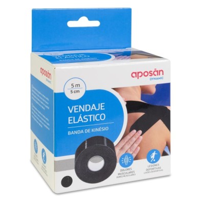 Aposan Dynamic Vendaje Elastico 1 Unidad 5 m x 5 cm Color Negro