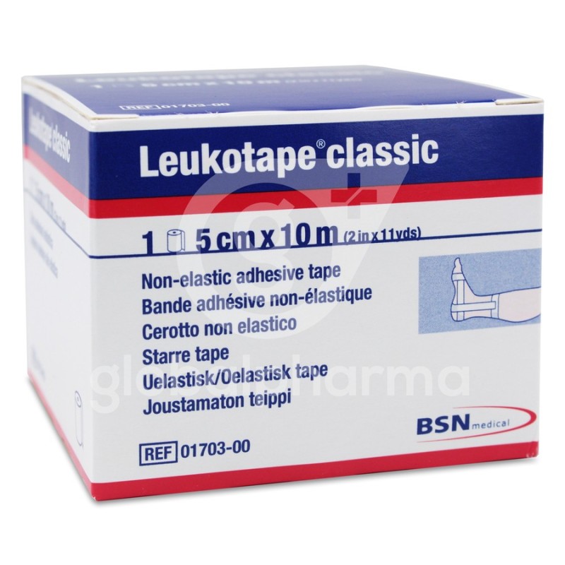 Venda de Inmovilizacion Inelastica Leukotape Rigida 1 Unidad 10 m x 5 cm