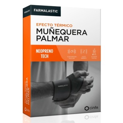 Muñequera Palmar Farmalastic Neopreno Tech 1 Unidad Talla Única Color Gris