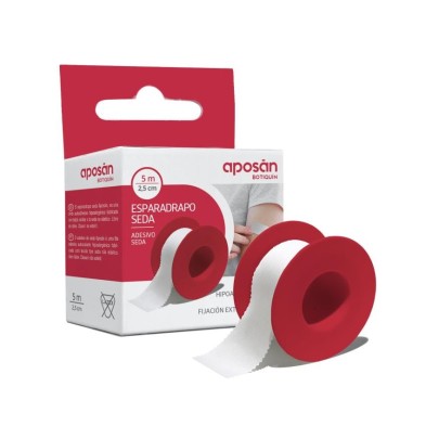 Esparadrapo Hipoalergico Aposan Botiquin Seda 1 Unidad 5 m x 2,5 cm