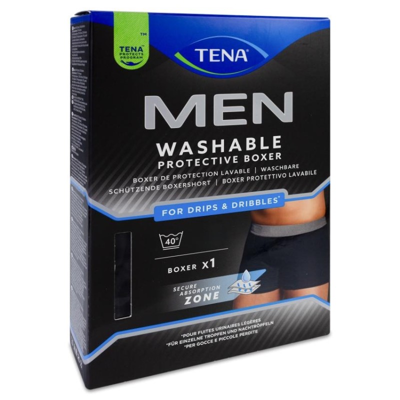 Absorbente Lavable Tena Men Boxer 1 Unidad Talla l Color Negro