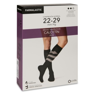 Calcetin (a-d) Compresión Normal Farmalastic 2 Unidades Talla Extra Grande Color Negro